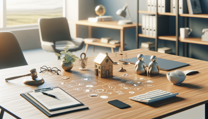An organised desk featuring "Lasting Power of Attorney" documents, symbolising effective property management and elderly care.