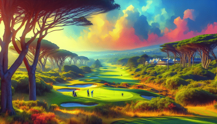 A serene golf course in Wellington, South Africa, established in 1996, surrounded by lush Boland landscapes.