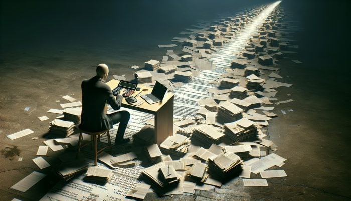 Debt Consolidation for Gambling Debts: A UK Guide | DCL Person at desk consolidating debts with calculator and laptop, clear path to financial recovery ahead.