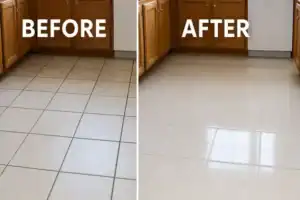 Porcelain tile restoration before and after