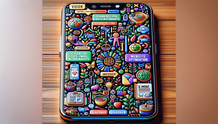 Smartphone screen showcasing clickable title tags with action words like "Discover" and "Unlock" highlighted.